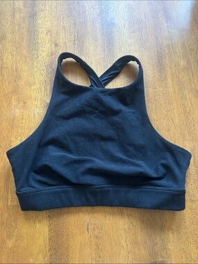 ALO Yoga Black High-Neck Crossback Sports Bra